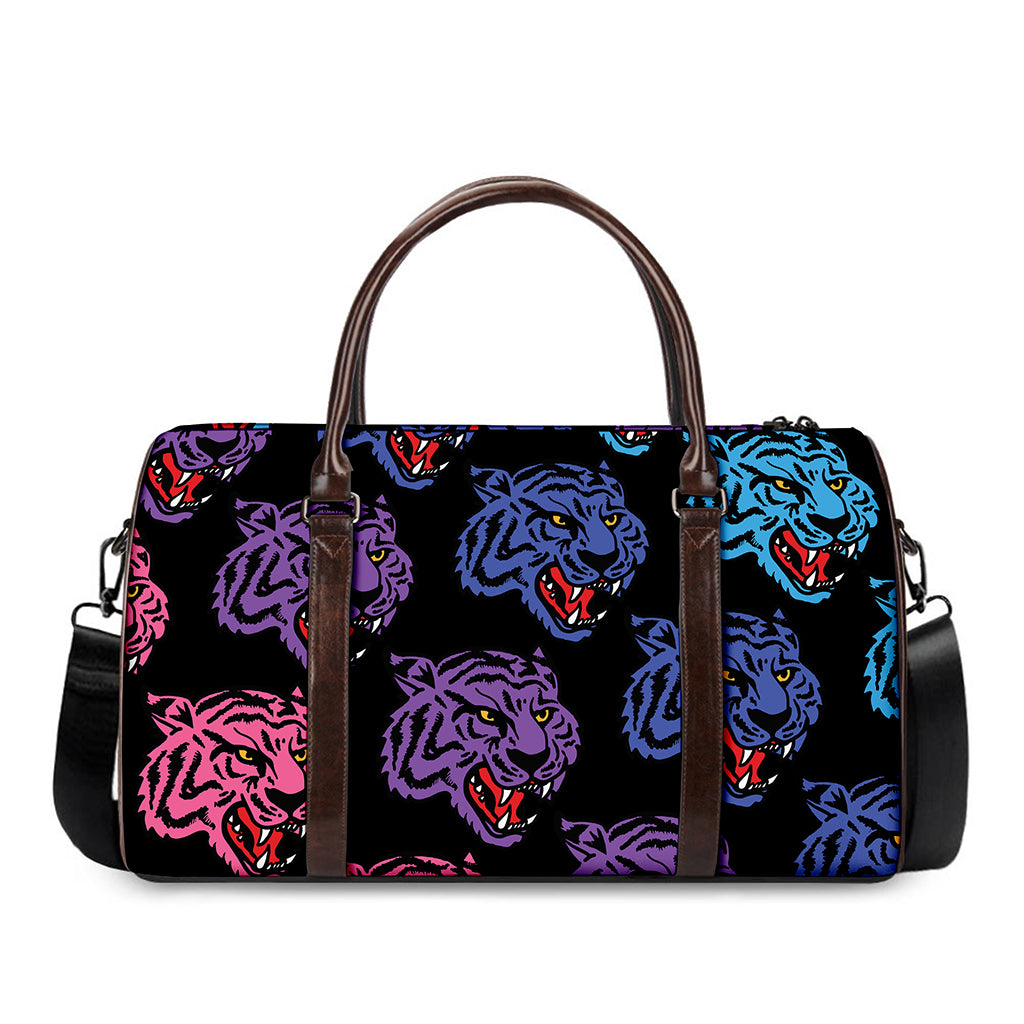 Colorful Tiger Head Pattern Print Duffle Bag