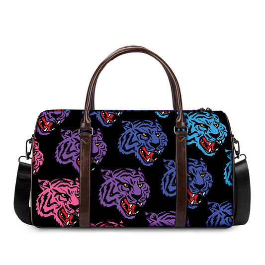 Colorful Tiger Head Pattern Print Duffle Bag