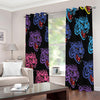 Colorful Tiger Head Pattern Print Extra Wide Grommet Curtains