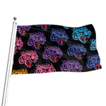 Colorful Tiger Head Pattern Print Flag
