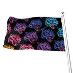 Colorful Tiger Head Pattern Print Flag