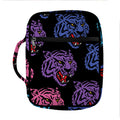 Colorful Tiger Head Pattern Print Front Pocket Bible Bag