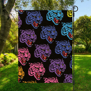 Colorful Tiger Head Pattern Print Garden Flag