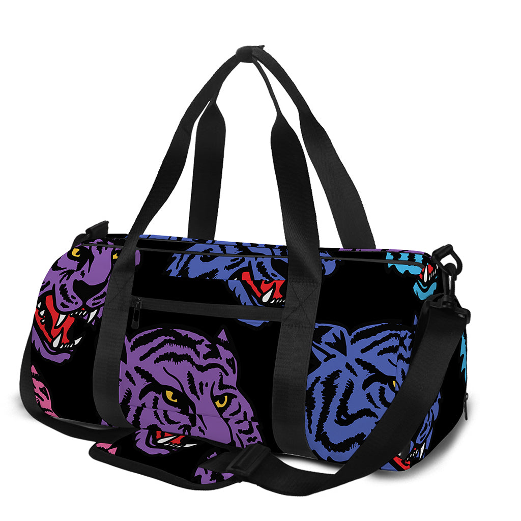 Colorful Tiger Head Pattern Print Gym Bag
