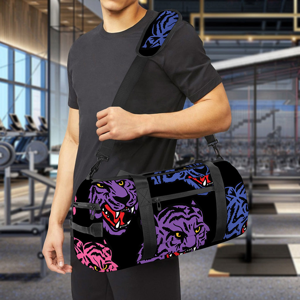 Colorful Tiger Head Pattern Print Gym Bag