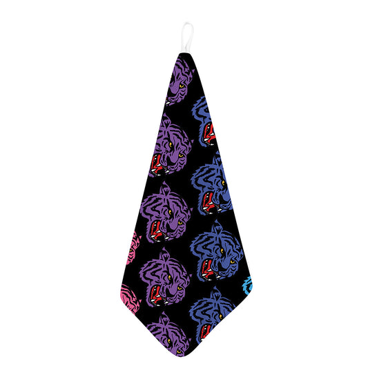 Colorful Tiger Head Pattern Print Hand Towel