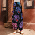 Colorful Tiger Head Pattern Print Harem Pants