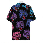 Colorful Tiger Head Pattern Print Hawaiian Shirt