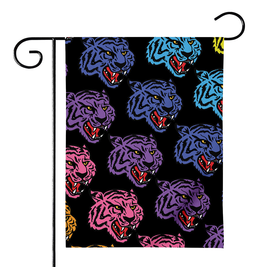 Colorful Tiger Head Pattern Print House Flag
