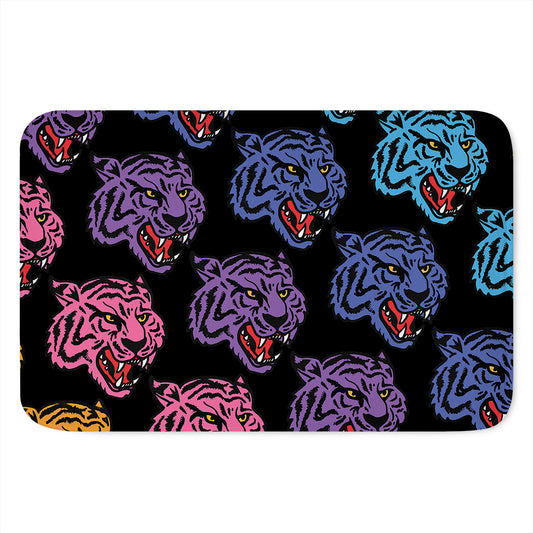 Colorful Tiger Head Pattern Print Indoor Door Mat