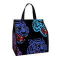 Colorful Tiger Head Pattern Print Insulated Lunch Tote
