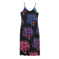 Colorful Tiger Head Pattern Print Jersey Midi Cami Dress