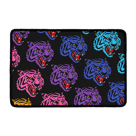 Colorful Tiger Head Pattern Print Kitchen Mat