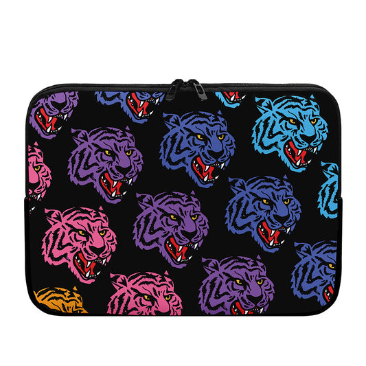 Colorful Tiger Head Pattern Print Laptop Sleeve