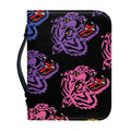 Colorful Tiger Head Pattern Print Leather Bible Cover
