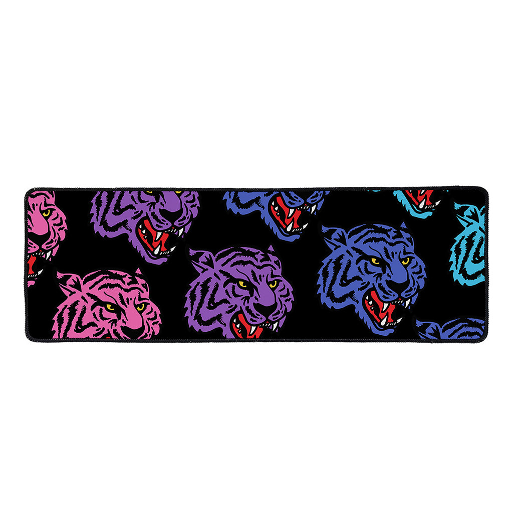 Colorful Tiger Head Pattern Print Long Kitchen Mat