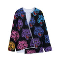 Colorful Tiger Head Pattern Print Long Sleeve Short Coat