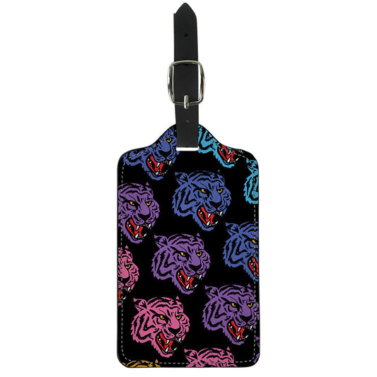 Colorful Tiger Head Pattern Print Luggage Tag