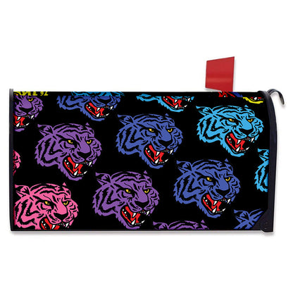 Colorful Tiger Head Pattern Print Mailbox Cover