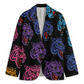Colorful Tiger Head Pattern Print Men's Blazer