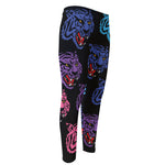 Colorful Tiger Head Pattern Print Men's Compression Pants