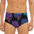 Colorful Tiger Head Pattern Print Men's Triangle Swim Briefs