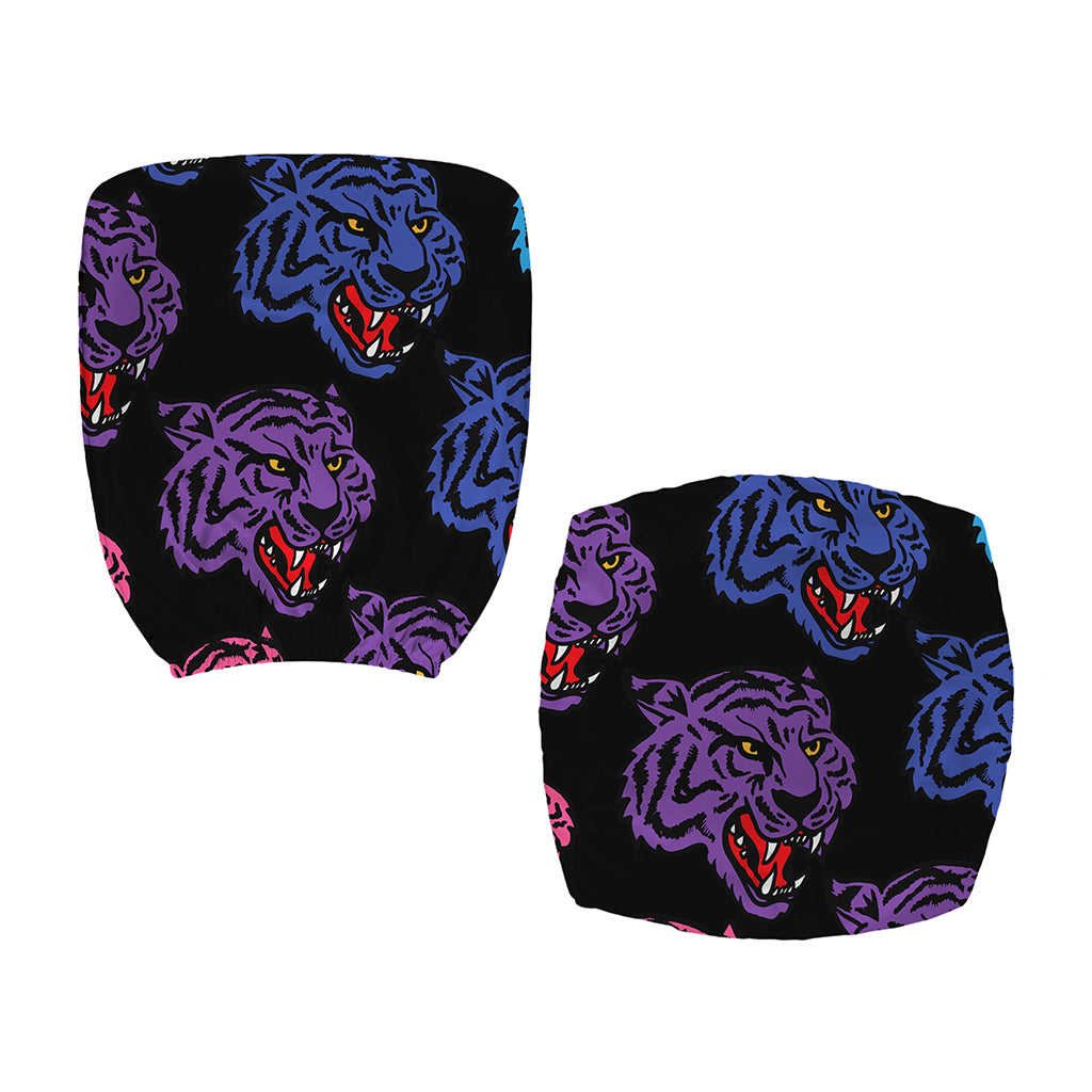 Colorful Tiger Head Pattern Print Office Chair Cover