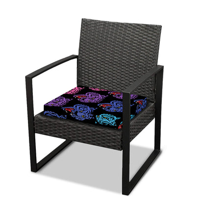 Colorful Tiger Head Pattern Print Outdoor Seat Cushion Cover