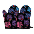 Colorful Tiger Head Pattern Print Oven Mitts