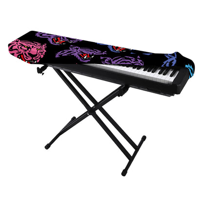 Colorful Tiger Head Pattern Print Piano Keyboard Cover