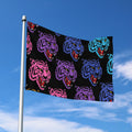 Colorful Tiger Head Pattern Print Polyester Flag