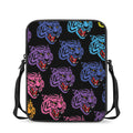 Colorful Tiger Head Pattern Print Rectangular Crossbody Bag