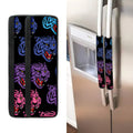 Colorful Tiger Head Pattern Print Refrigerator Handle Covers