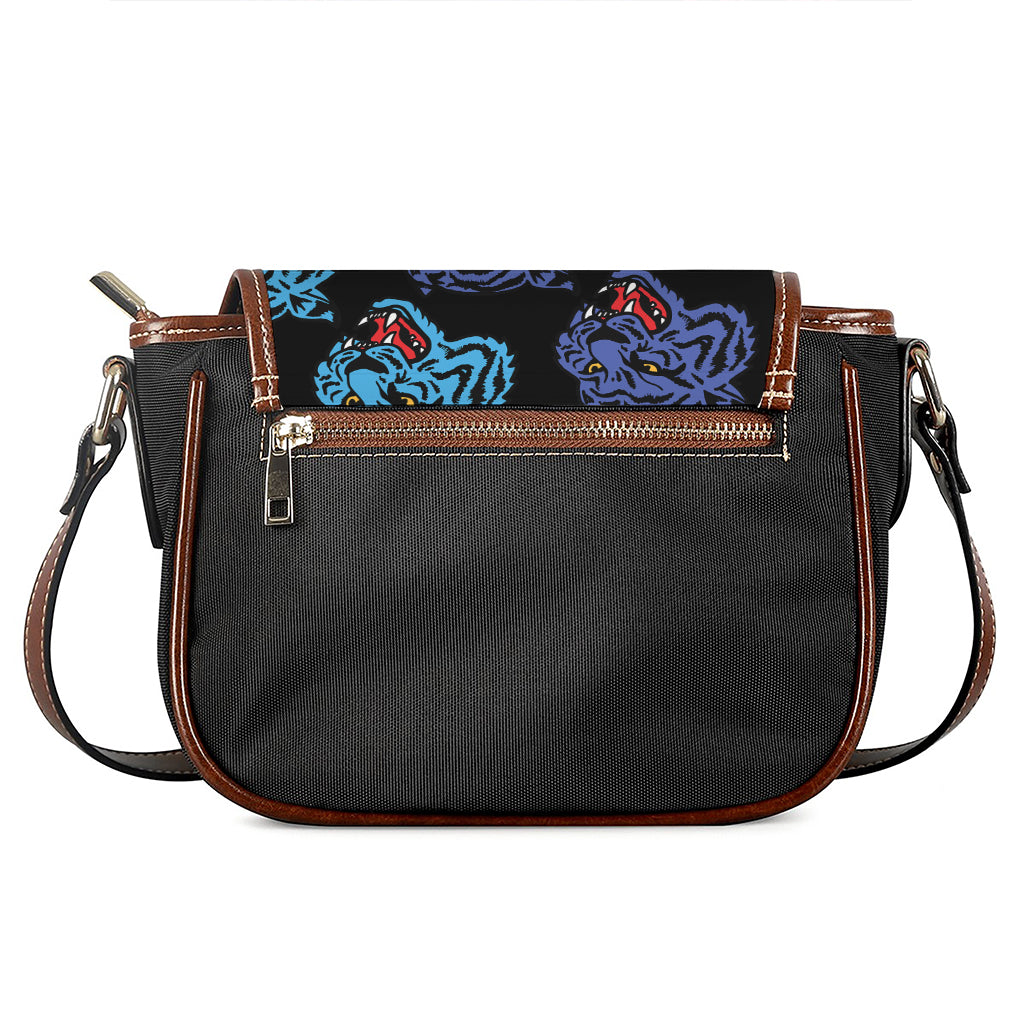 Colorful Tiger Head Pattern Print Saddle Bag