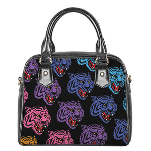 Colorful Tiger Head Pattern Print Shoulder Handbag