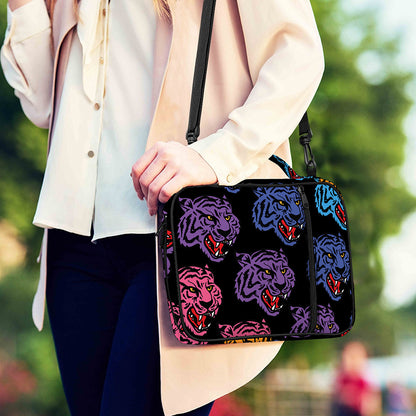 Colorful Tiger Head Pattern Print Shoulder Strap Bible Bag