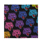 Colorful Tiger Head Pattern Print Silk Bandana