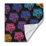 Colorful Tiger Head Pattern Print Silk Bandana