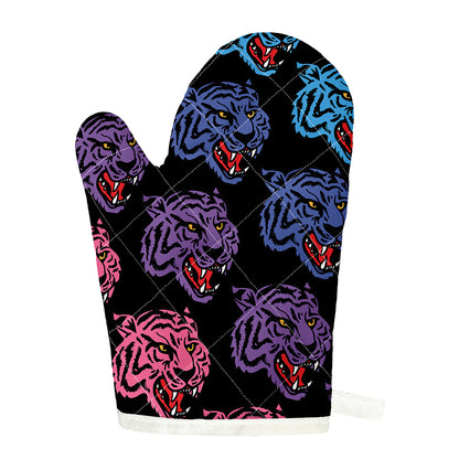 Colorful Tiger Head Pattern Print Single Oven Mitt