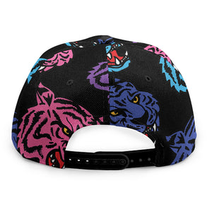 Colorful Tiger Head Pattern Print Snapback Cap