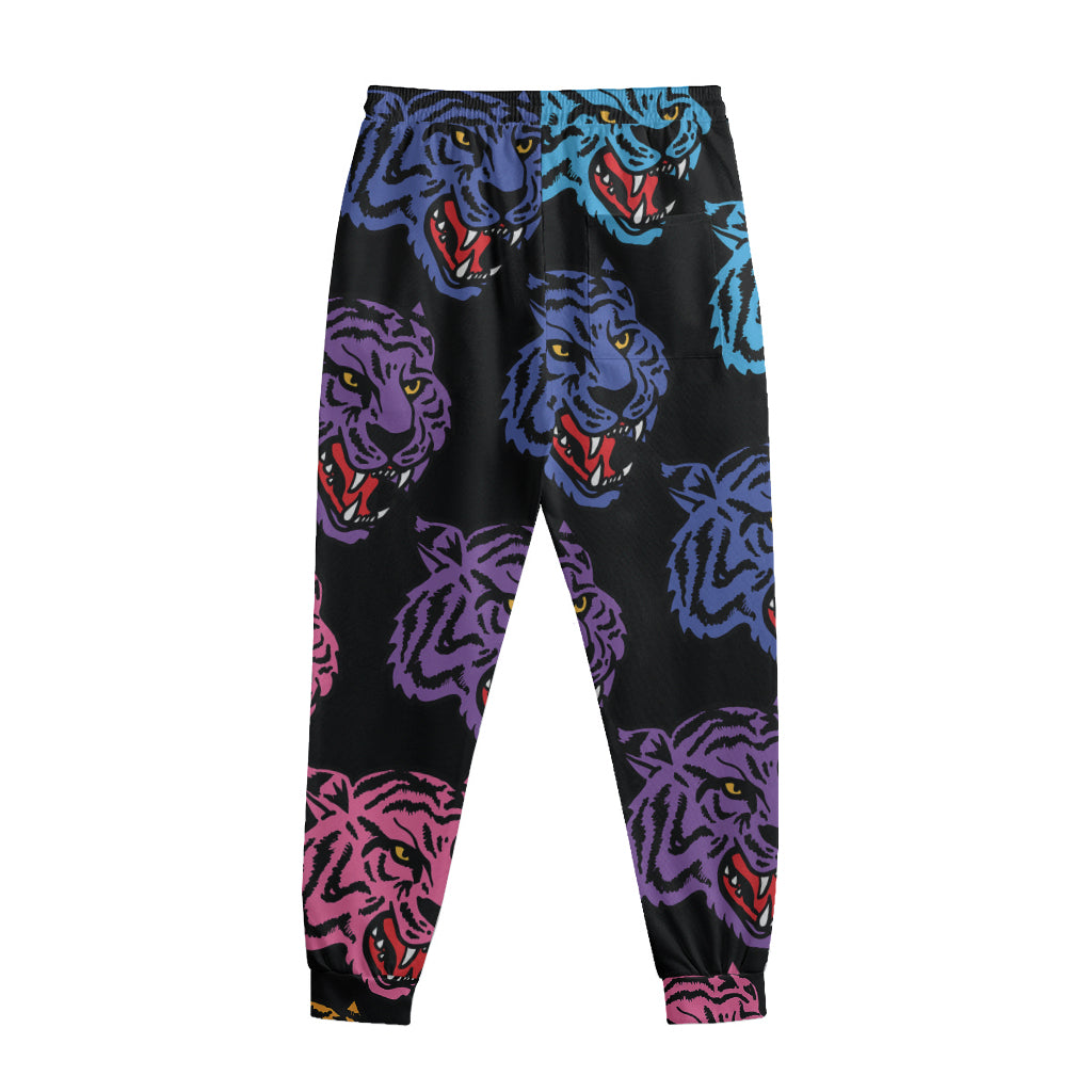 Colorful Tiger Head Pattern Print Sweatpants