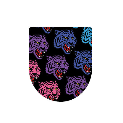 Colorful Tiger Head Pattern Print Toilet Lid Cover