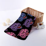 Colorful Tiger Head Pattern Print Towel