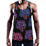 Colorful Tiger Head Pattern Print Training Tank Top
