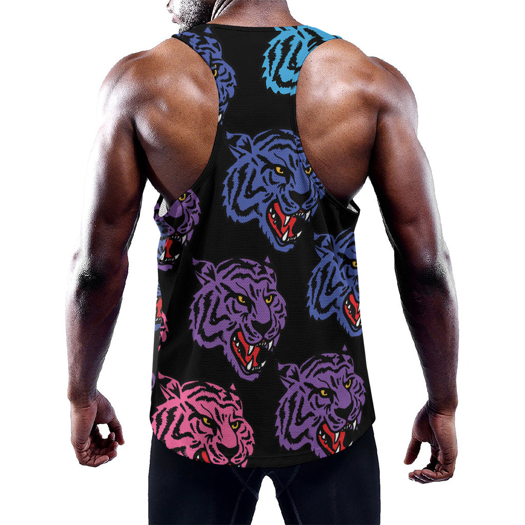 Colorful Tiger Head Pattern Print Training Tank Top