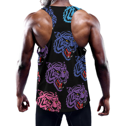 Colorful Tiger Head Pattern Print Training Tank Top