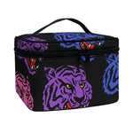 Colorful Tiger Head Pattern Print Travel Makeup Bag