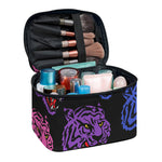 Colorful Tiger Head Pattern Print Travel Makeup Bag
