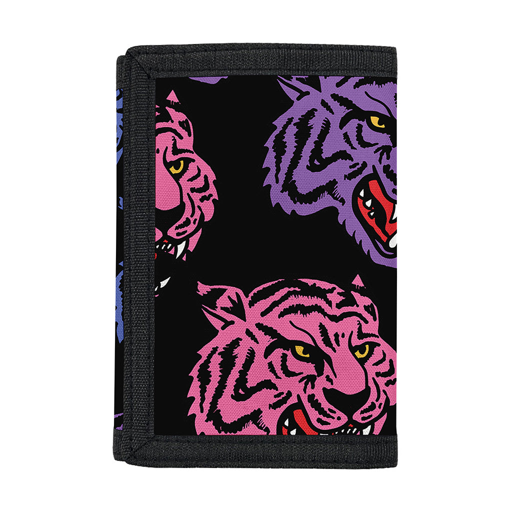 Colorful Tiger Head Pattern Print Trifold Wallet