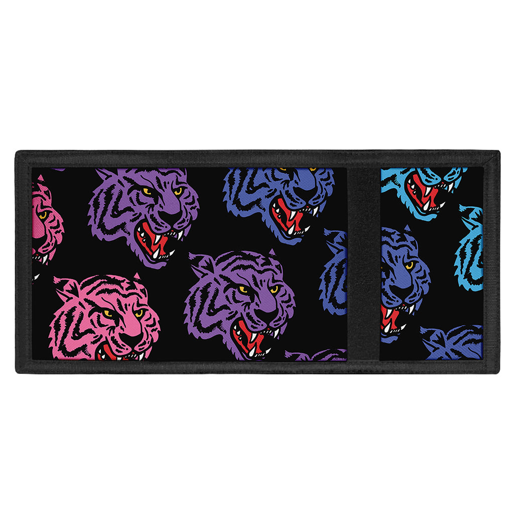Colorful Tiger Head Pattern Print Trifold Wallet